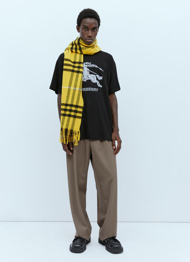 チェックウールカシミアスカーフ Burberry チェックウールカシミアスカーフ イエロー bur0354003
