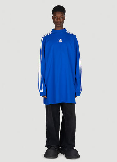 Balenciaga x adidas Logo Print Long Sleeve T-Shirt Blue axb0151016