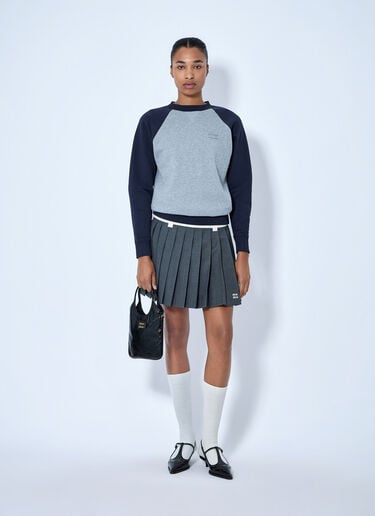 LN-CC® - Miu Miu: Raglan Sleeve Sweatshirt - Grey Miu Miu Raglan Sleeve Sweatshirt Grey miu0265006