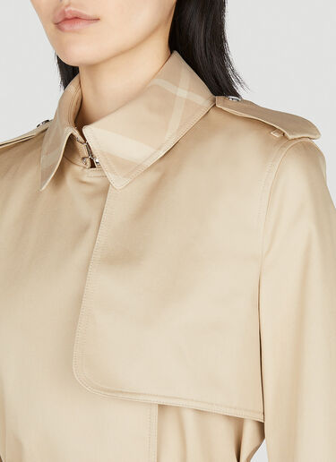 Burberry Check Trench Coat Beige bur0252008