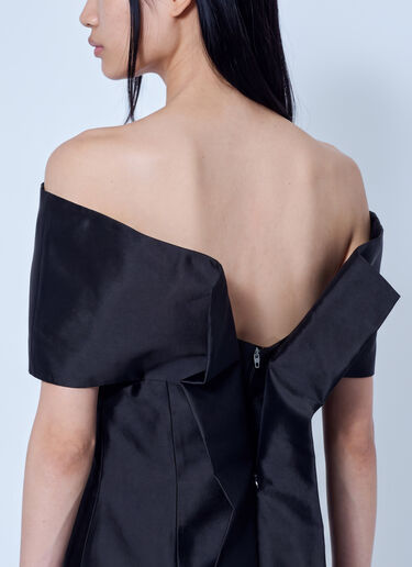 LN-CC® - Jil Sander: Off-Shoulder Midi Dress - Black Jil Sander Off-Shoulder Midi Dress Black jil0266019