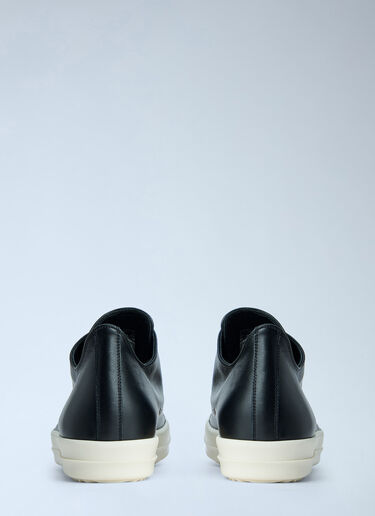 LN-CC® - Rick Owens: Leather Low-Top Sneakers - Black Rick Owens Leather Low-Top Sneakers Black ric0165005