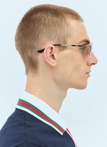 Gucci 矩形框太阳镜  金色 gus0156006