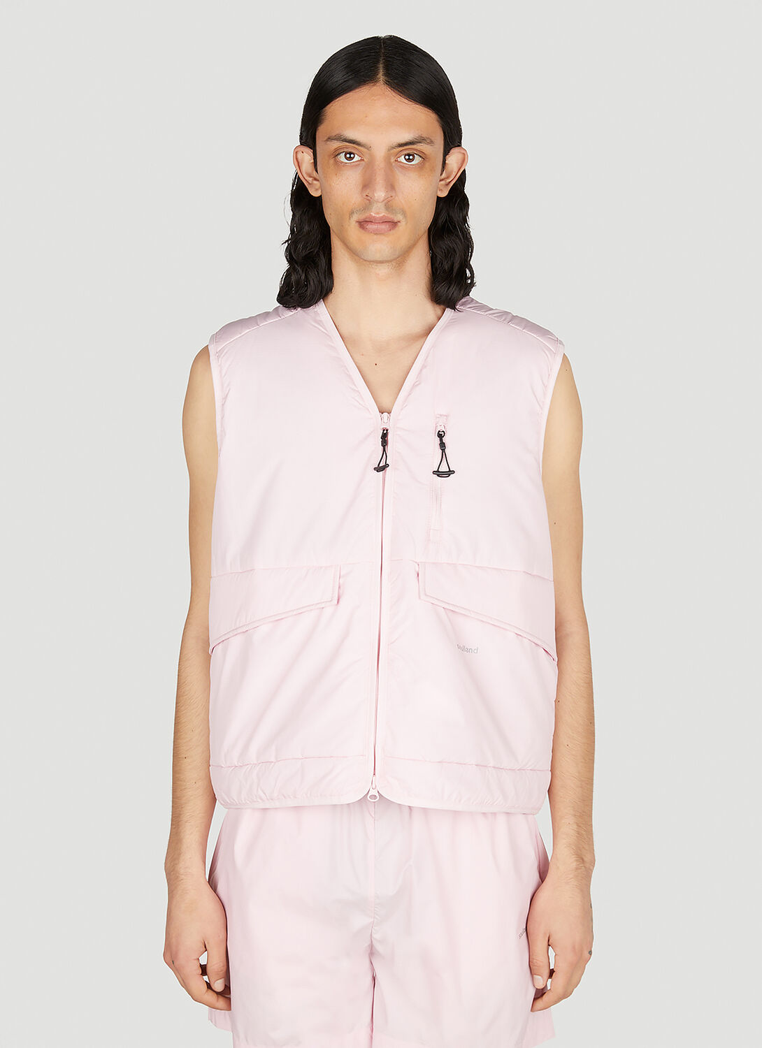 Soulland Clay Zipped Waistcoat In Pink