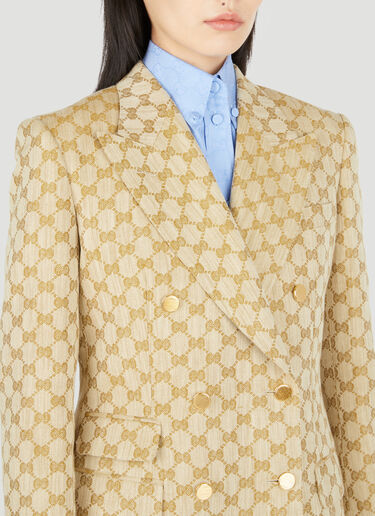 Gucci GG Supreme Canvas Suit Blazer Beige guc0253039