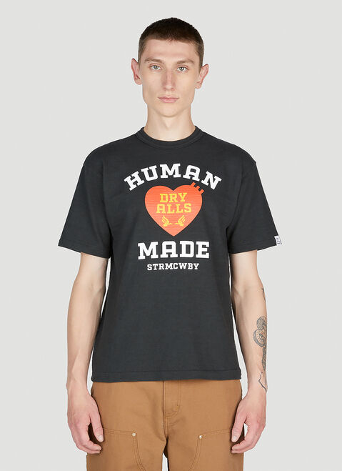 Human Made 파이어 하트 그래픽 티셔츠 카키 hmd0152006