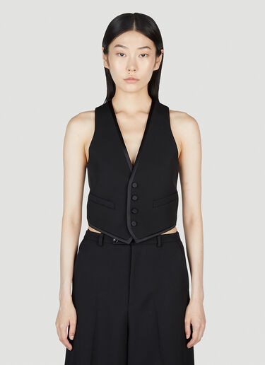 Saint Laurent Tuxedo Waistcoat Vest Black sla0253004