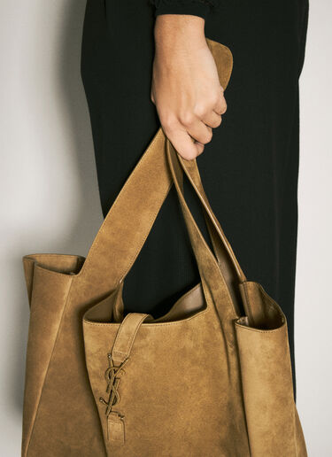 Saint Laurent Le 5 à 7 Bea Suede Shoulder Bag Brown sla0258029