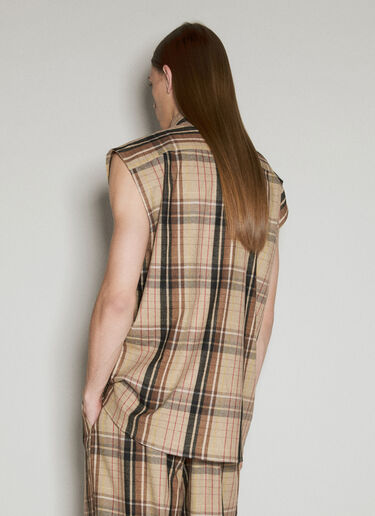 VTMNTS Flannel Sleeveless Shirt Brown vtm0156002