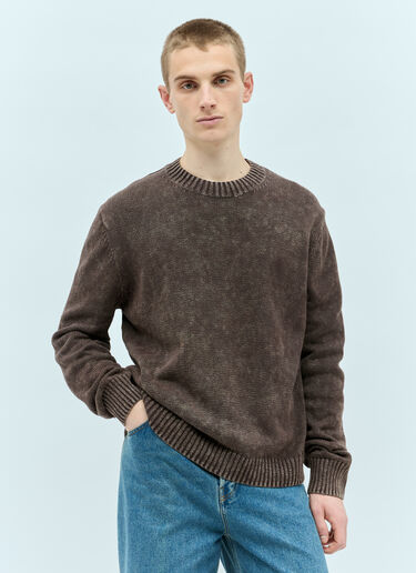 Acne Studios Acid-Washed Knit Sweater Brown acn0155018