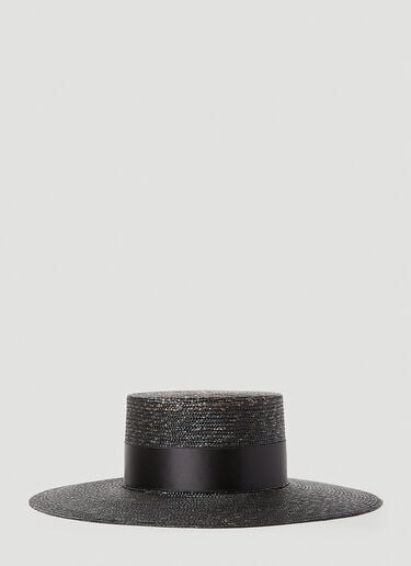 Gucci Bow Straw Hat Black guc0252040