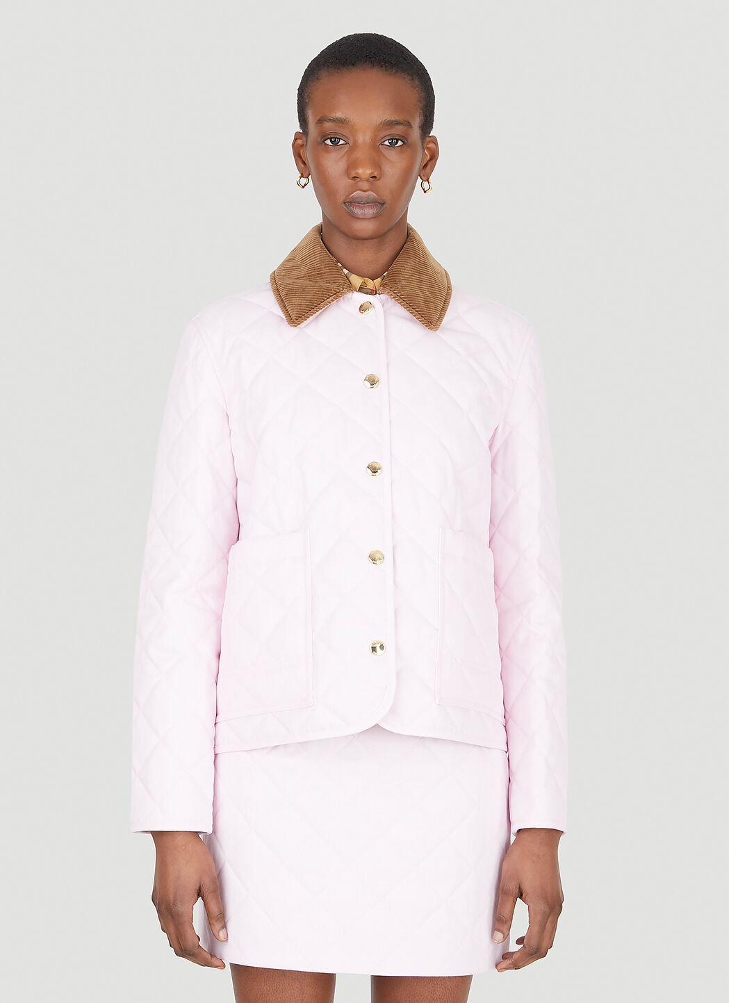 Burberry ice top pink quilted jacket