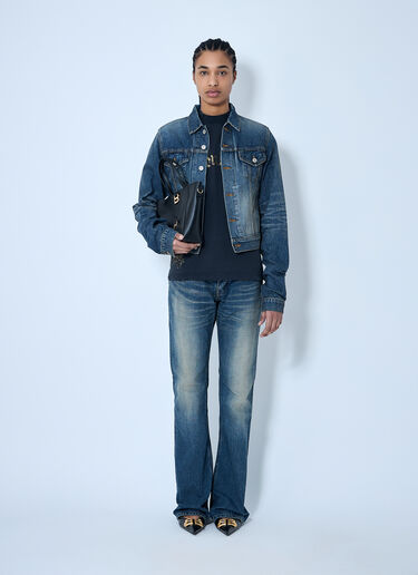 Balenciaga Logo Patch Jeans Blue bal0259063