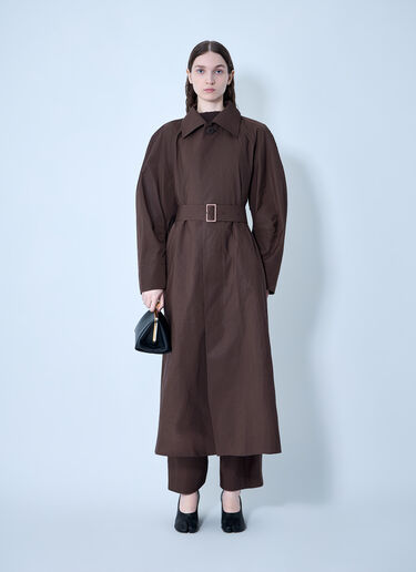 Akimbo Oversized Trench Coat Issey Miyake Akimbo Oversized Trench Coat Brown ism0264001