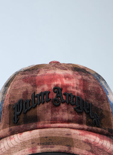Curved Logo Check Cap Palm Angels Curved Logo Check Cap Multicolour pma0162032