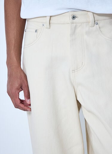 Metalwood Wide-Leg Denim Trousers Beige met0164006