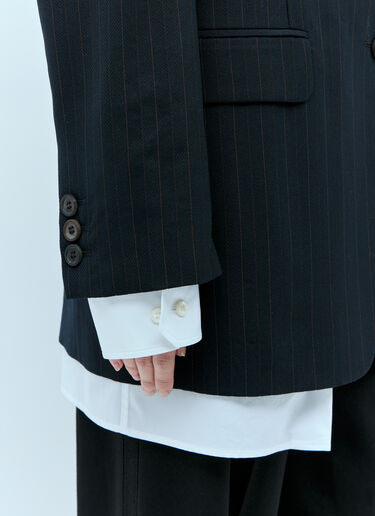 Miu Miu Single-Breasted Pinstripe Blazer Navy miu0255013