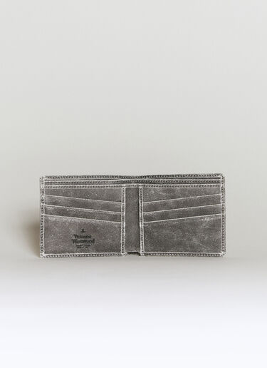 Vivienne Westwood Distressed Bi-Fold Leather Wallet Grey vvw0155020