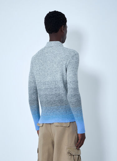 Ribbed Knit Polo Sweater ERL Ribbed Knit Polo Sweater Grey erl0164003