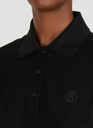 Burberry TB Logo Embroidery Polo Shirt Black bur0250056