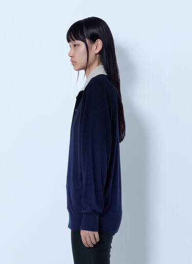 LN-CC® - Acne Studios: Silk Blend Polo Knit - Navy Acne Studios Silk Blend Polo Knit Navy acn0265061