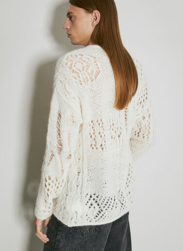 Our Legacy V Neck Crochet Sweater White our0155009