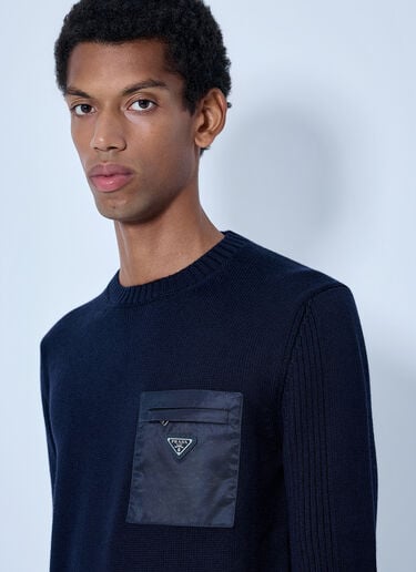 LN-CC® - Prada: Wool Sweater - Blue Prada Wool Sweater Blue pra0166209