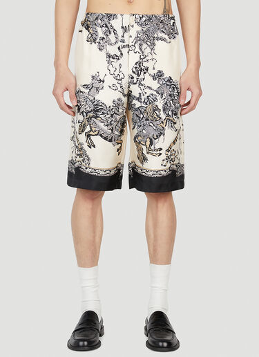 Gucci Printed Silk Shorts Cream guc0152059