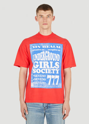 Come Tees Underground Girls Society 레이버 티셔츠 레드 com0349001