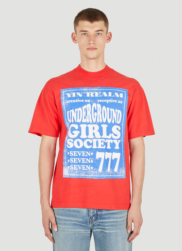 Come Tees Underground Girls Society Raver Tシャツ レッド com0349001