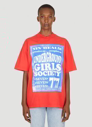 Come Tees Underground Girls Society Raver T-Shirt Red com0349001