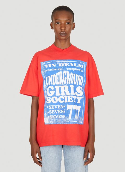 Come Tees Underground Girls Society Raver T-Shirt Red com0349001