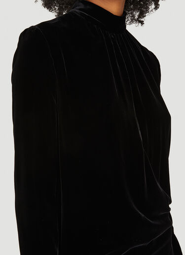 High Neck Velvet Dress Saint Laurent High Neck Velvet Dress Black sla0249019