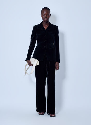 LN-CC® - RÓHE: Classic Fitted Velvet Blazer - Black RÓHE Classic Fitted Velvet Blazer Black roe0266009
