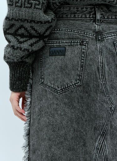 GANNI Snow Washed Skirt Jeans Black gan0254007