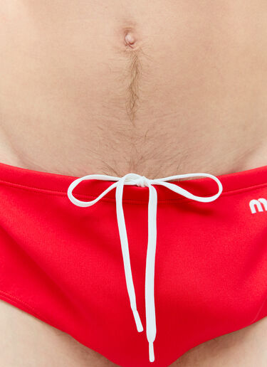 Miu Miu Logo Embroidery Bikini Briefs Red miu0156008