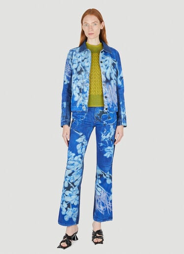 Printed Denim Jacket Paula Canovas del Vas Printed Denim Jacket Blue pcd0248001