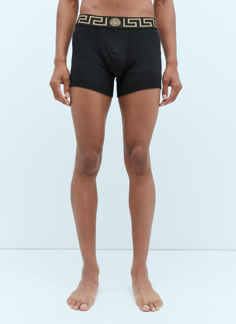 Versace Pack Of Two Greca Border Briefs Black ver0153009