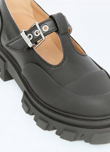 GANNI Cleated Mary-Jane Shoes Black gan0256028