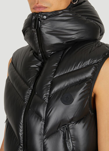 Moncler 후드 퍼퍼 민소매 재킷 블랙 mon0150002