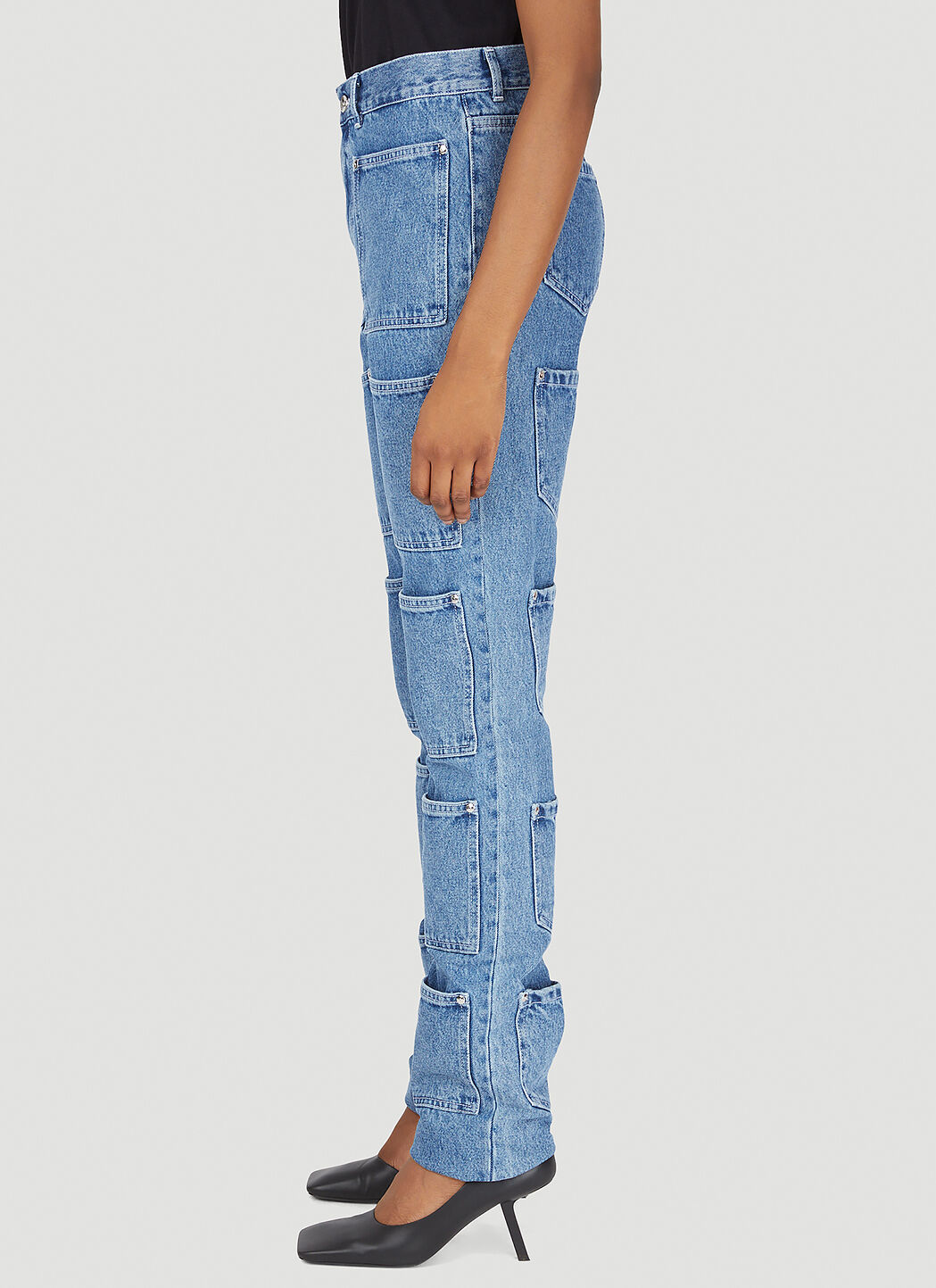 Balenciaga multi zip high waisted jeans sales