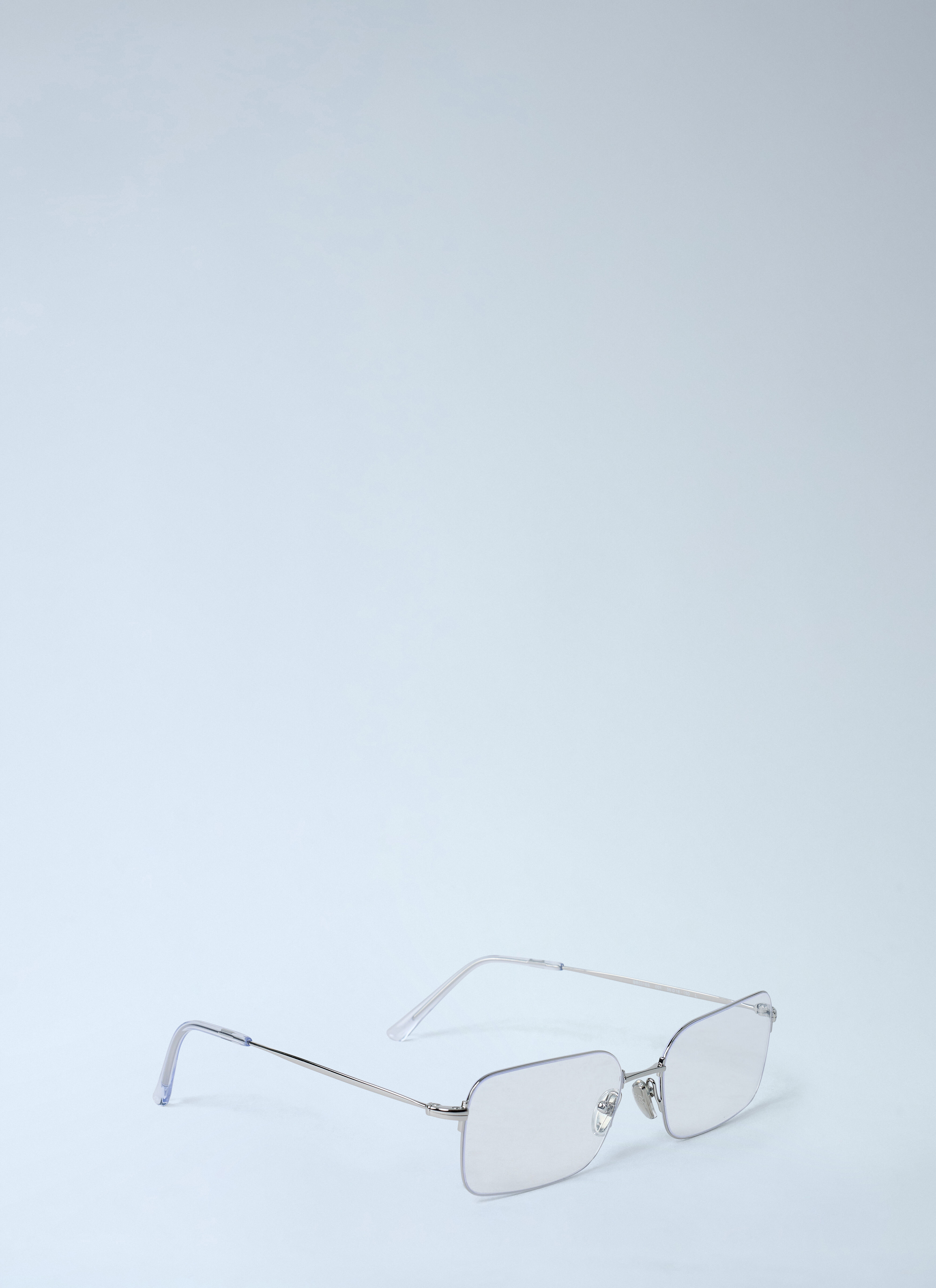 Balenciaga Men's' Invisible Rectangle Sunglasses in Silver | LN-CC®