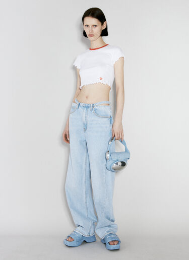 Alexander Wang Lettuce-Hem Crop Top White awg0255031