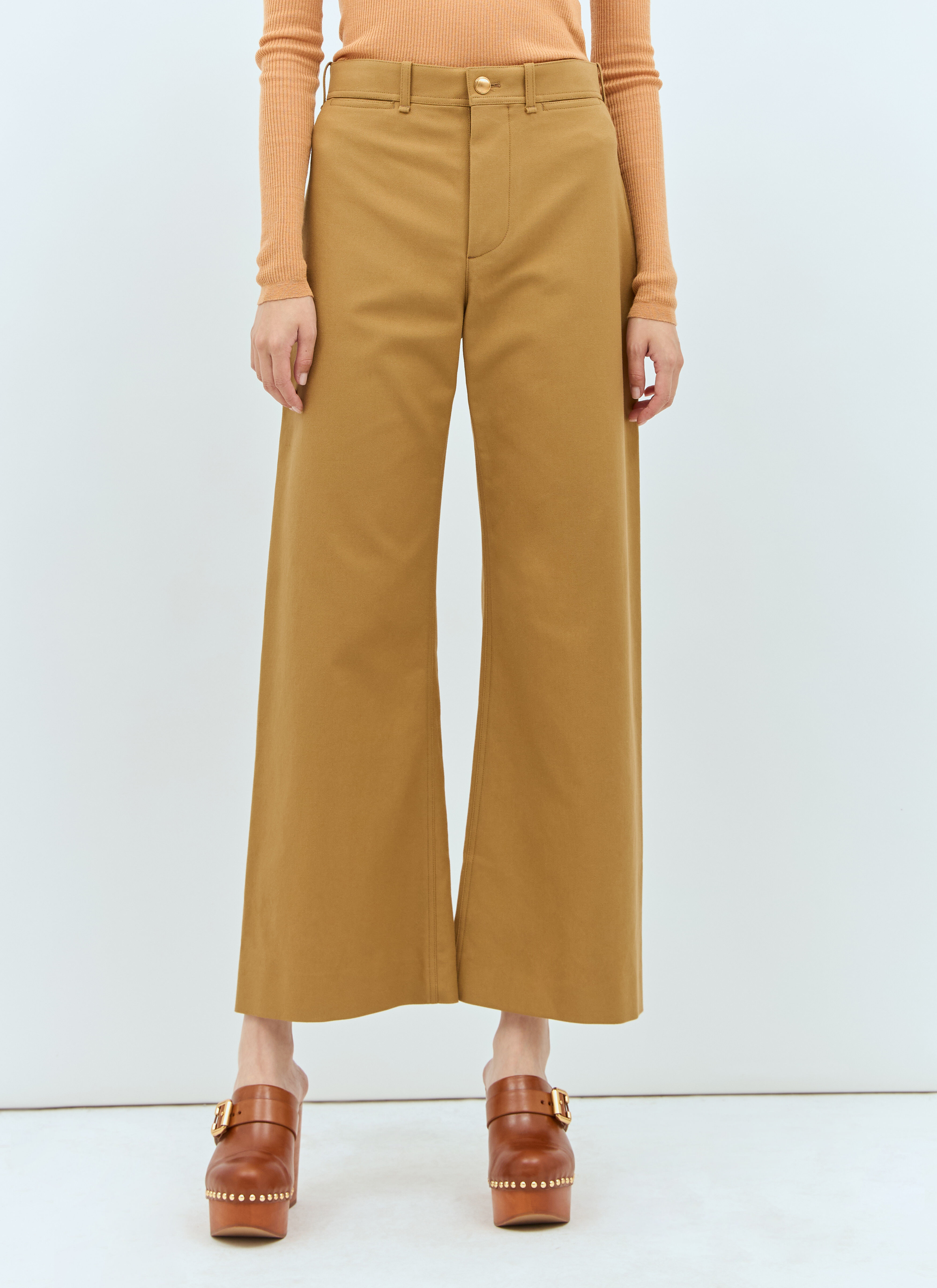 Chloe Women s Cropped Flared Pants in Mustard LN CC