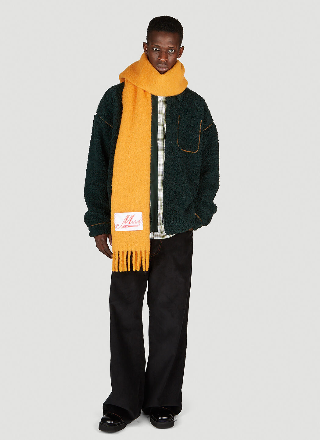 Marni Men s Zip Front Fleece Jacket in Green LN CC