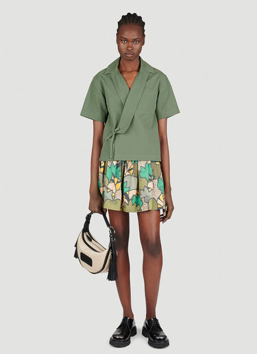 Kenzo Printed Mini Skirt Green knz0253001