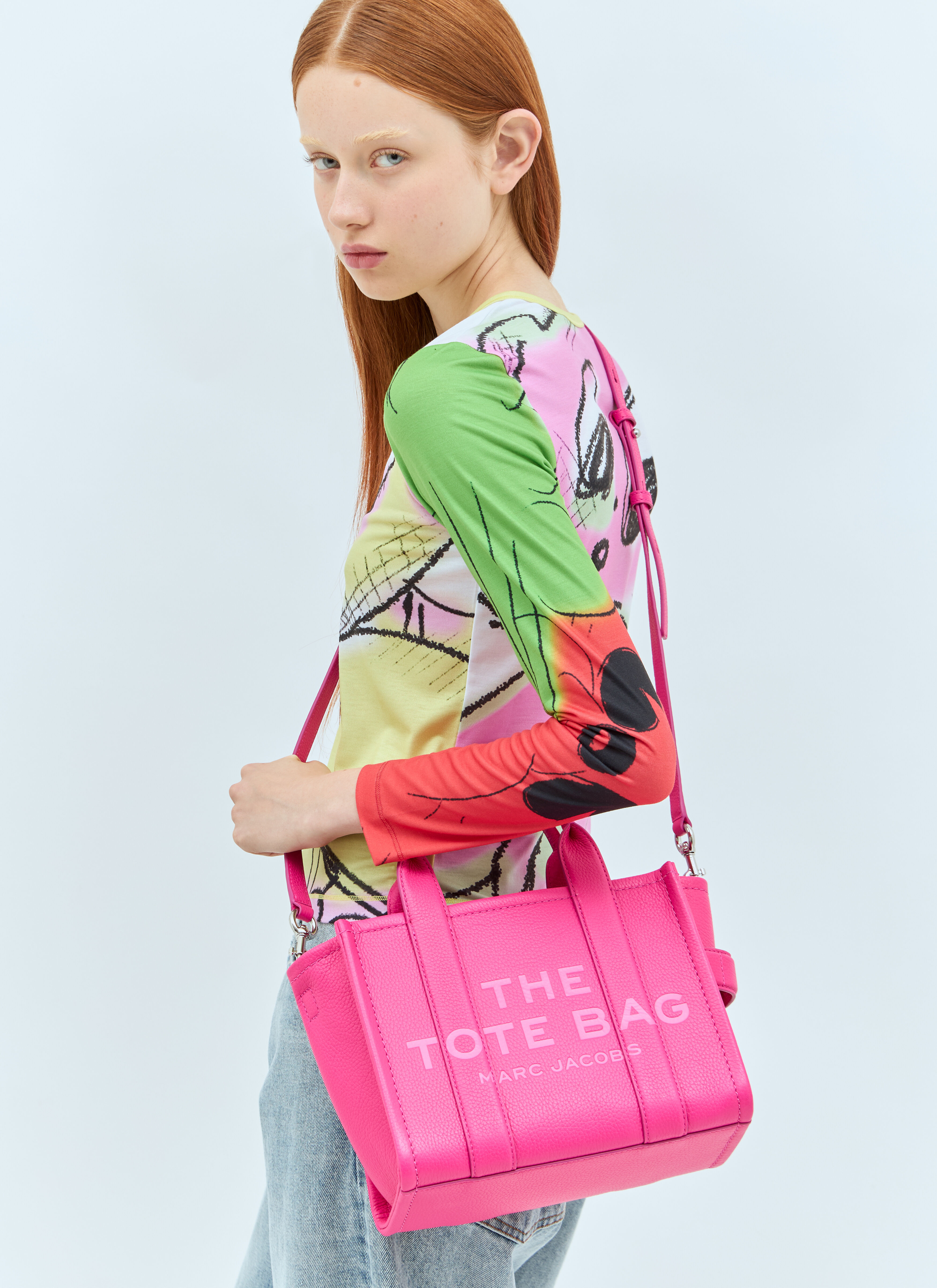 Small pink tote bag best sale