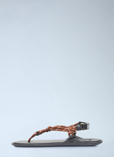 Miu Miu Riviere Cord And Leather Sandals Brown miu0256048