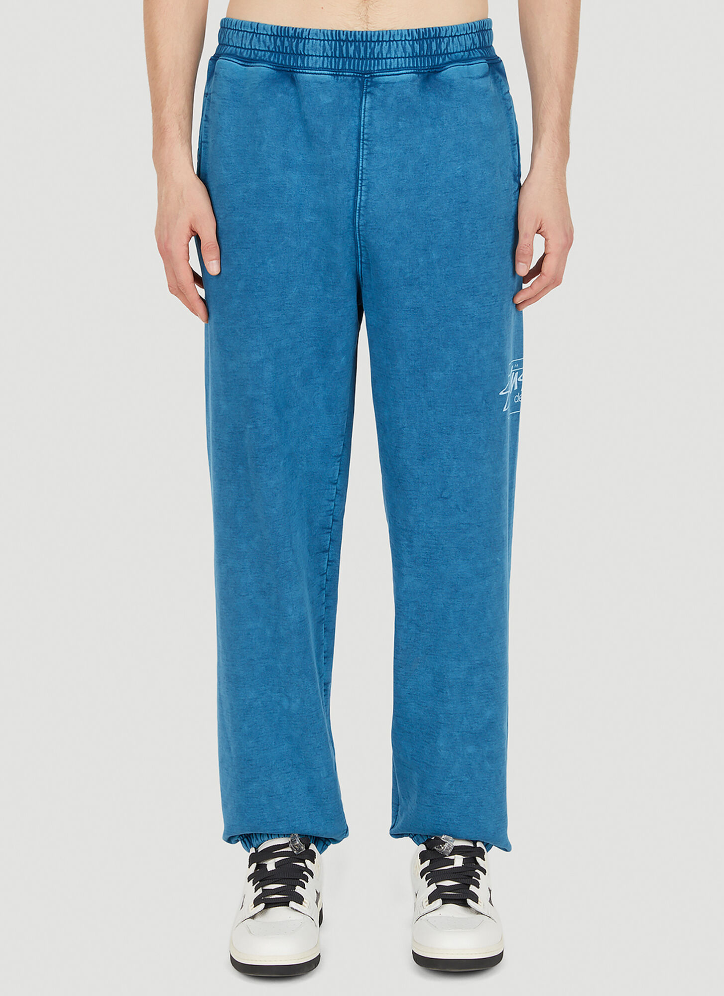 Shop Stussy Dyed Track Pants In Blue
