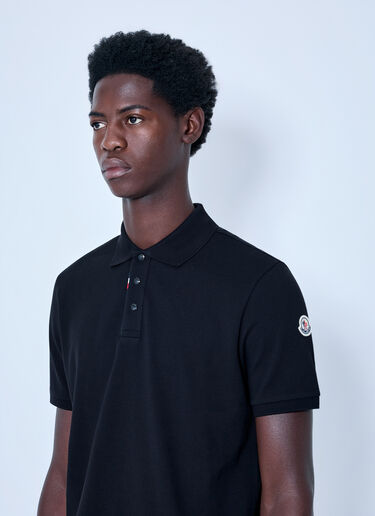 LN-CC® - Moncler: Piqué Polo Shirt - Black Moncler Piqué Polo Shirt Black mon0166006